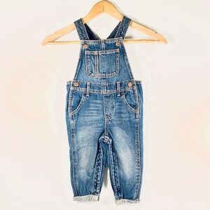 Old Navy18-24 M unisex overalls 100% Cotton western distressed blue Jean boho